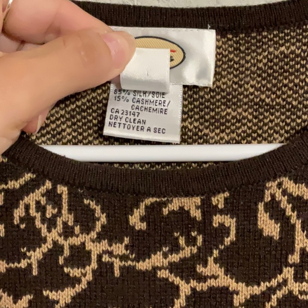 Talbots Brown And Cream Patterned Sleeveless Top - image 6